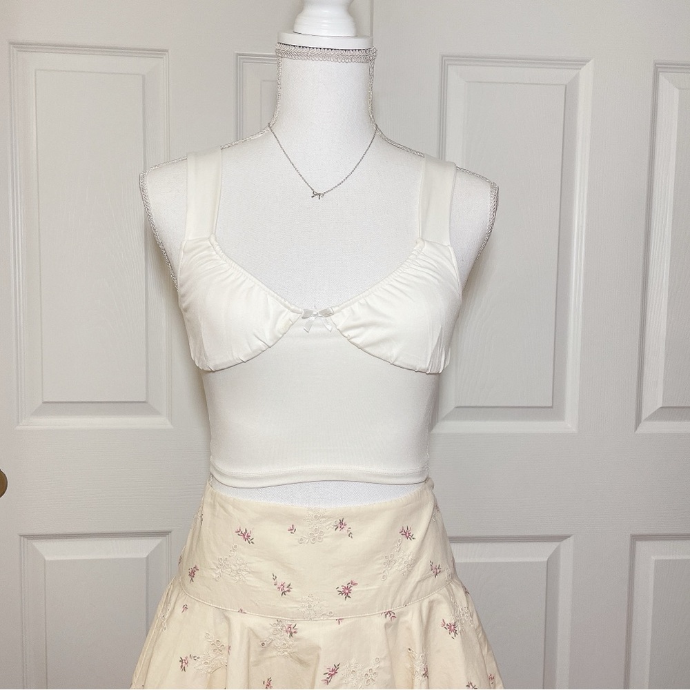 H&M cropped tank with ribbon